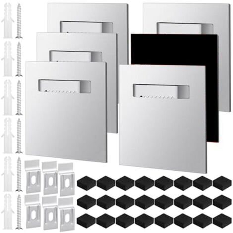 Lot de 6 cintres autocollants 8,0 x 8,0 cm, kit de suspension autocollante pour tableaux et miroirs-AquaForge