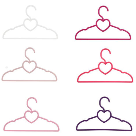 Lot de 6 cintres enfant COEUR multicolores