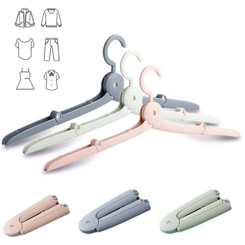 Lot de 6 cintres pliables et portables pour les voyages, cintres multifonctionnels pour le camping, le séchage et le rangement du linge.
