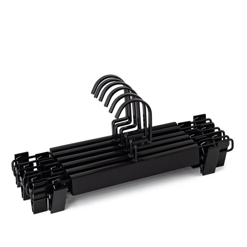 Sklum - Lot de 6 cintres avec pinces Rita Noir