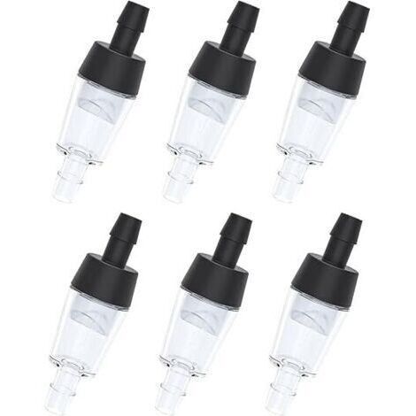 Lot de 6 clapets anti-retour pour aquarium, accessoires pour pompe à air d'aquarium, noir