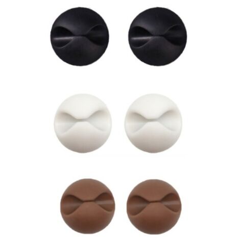 Lot de 6 clips de câble résistants, organisateur de câbles et élégant, auto-adhésif, D-AquaForge