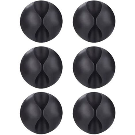 Lot de 6 clips noirs pour câble d'alimentation USB Multi X de bureau-AquaForge