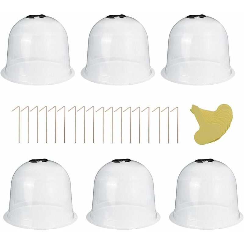Groofoo - Lot de 6 cloches réutilisables en plastique en forme de dme de protection pour le sol de jardin froid/chaud et les plantes de