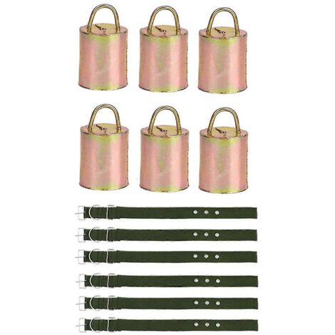 Lot de 6 cloches suspendues pour bovins et ovins - Cloches de Noël pour vaches