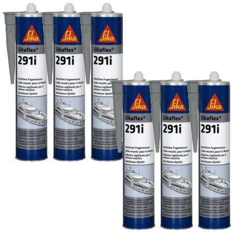 Lot de 6 colles mastic marine SIKA Sikaflex 291i - Gris - 300ml