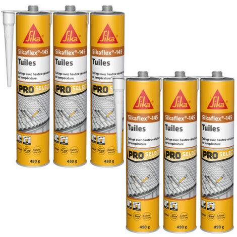 Lot de 6 colles souple SIKA pour tuiles Sikaflex 145 - 490g