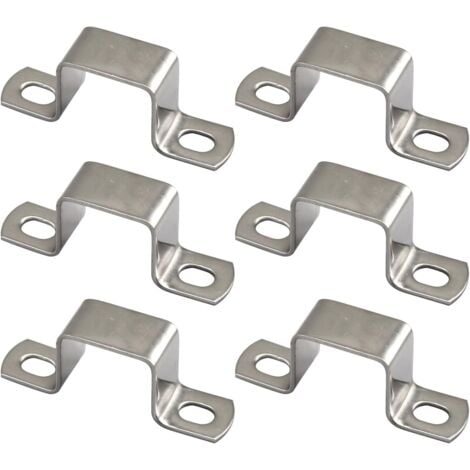 GABRIELLE Lot de 6 colliers de serrage carrés en U en acier inoxydable 304, 50 x 50 mm