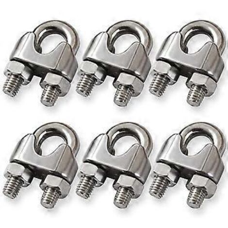 Lot de 6 colliers de serrage M10 9,5 mm en acier inoxydable 304