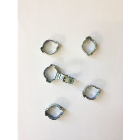 Lot de 6 colliers métalliques 2 oreilles pour tuyaux de 6,3mm – Étanchéité parfaite – Pour soudure oxy-acétylénique – Diamètre 11mm avant sertissage – Soudo Metal