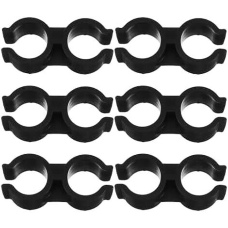 Lot de 6 Colliers Serrage Doubles Plastiques pour Tuyaux Ø25Mm, Fixation Étagère et Raccordement Tuyaux, Installation Facile sans Outil, Adapté aux Systèmes Plomberie -