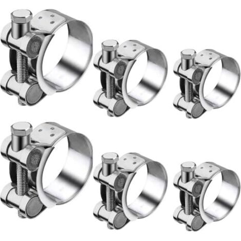 Lot de 6 colliers serrage en acier avec plusieurs tailles 20–22 mm, 23–25 36–39 fixation sécurisée tuyaux, tubes et tuyaux dans la plomberie domestique les applications -