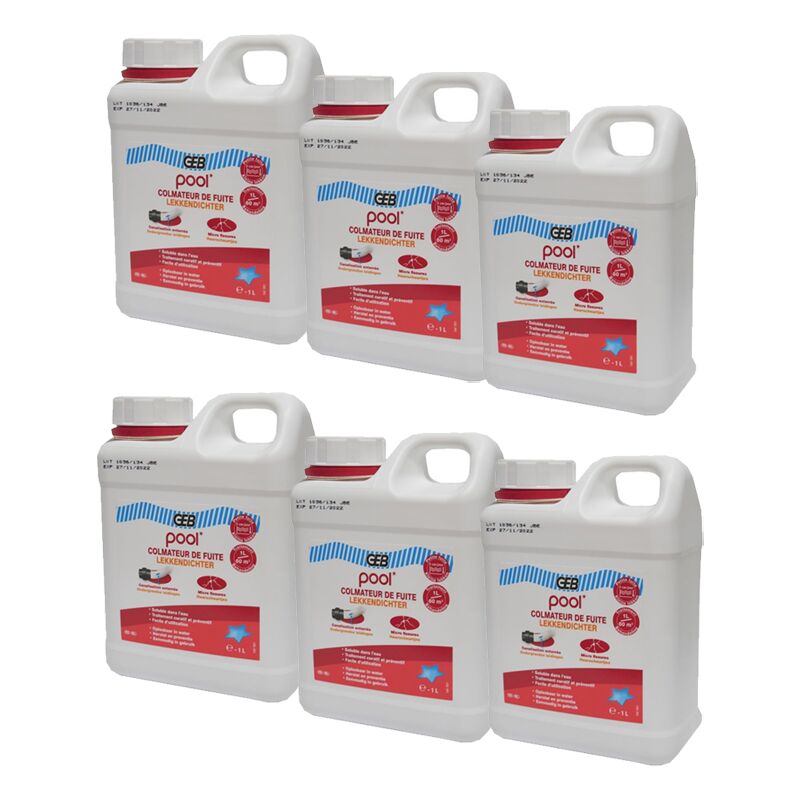 Lot de 6 Colmateurs de fuites 1L pool GEB