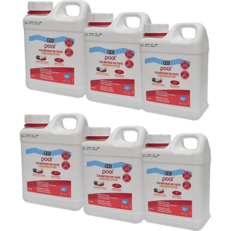Lot de 6 Colmateurs de fuites 1L POOL - GEB