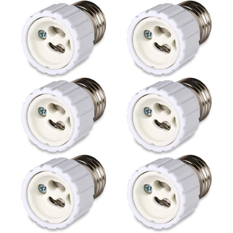 Lot de 6 convertisseurs de douille à baïonnette E27 vers douille GU10, 220 à 240 V [Classe énergétique A]