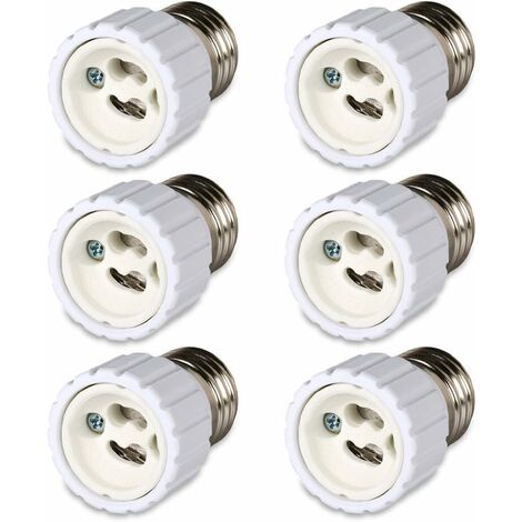 Lot de 6 convertisseurs de douille à baïonnette E27 vers douille GU10, 220 à 240 V [Classe énergétique A]