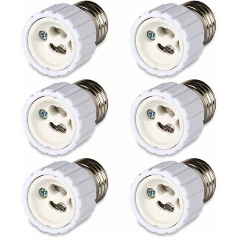 Lot de 6 convertisseurs de douille à baïonnette E27 vers douille GU10, 220 à 240 V [Classe énergétique A]