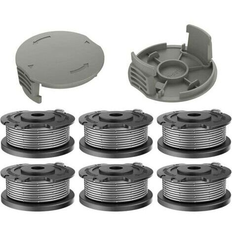 Lot de 6 Coupe Bordure Bobine de Rechange en Nylon F016800569 Compatible avec Bosch EasyGrassCut 18 23 26 SL (6 Bobines de Fil, 2 Couvercles de Bobine)