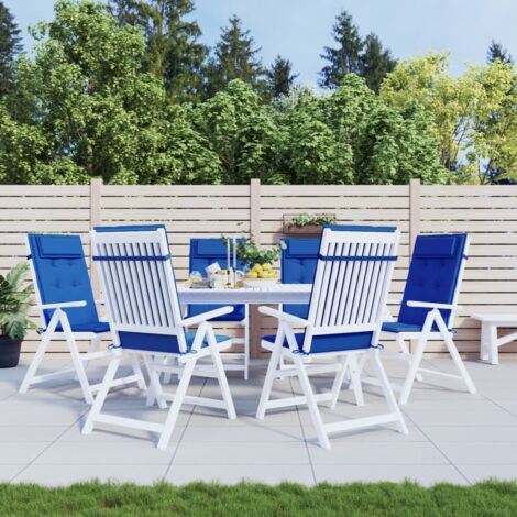 Lot de 6 Coussins de chaise à Dossier haut,Coussins de Chaise haut Dossier Siège Confortables bleu royal -AD26274