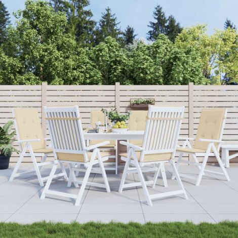 Lot de 6 Coussins de chaise de jardin à Dossier,Coussins de Chaise Dossier Siège Confortables beige tissu -AD34299