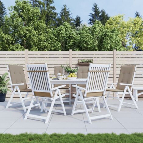 Lot de 6 Coussins de chaise de jardin à Dossier,Coussins de Chaise Dossier Siège Confortables taupe tissu -AD33767