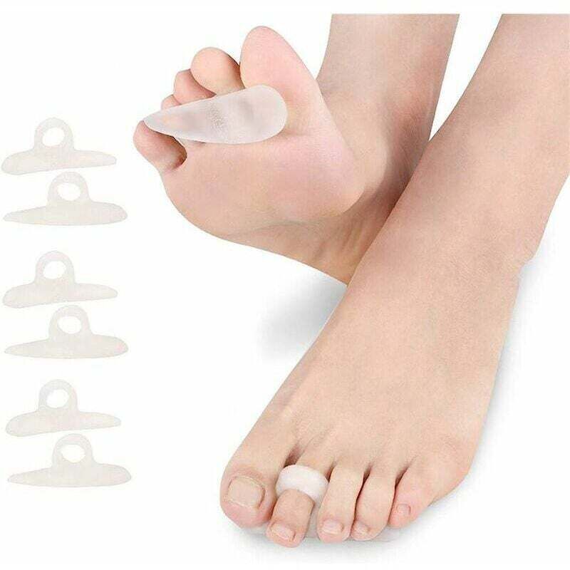 Lot de 6 coussins d'orteils – Correcteur et lisseur pour orteils bouclés, courbés, griffes et maillet – Crête de soutien du coussin en gel droit et