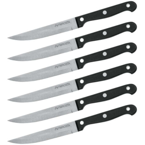 Lot de 6 couteaux a steak - NIROSTA - 21 cm