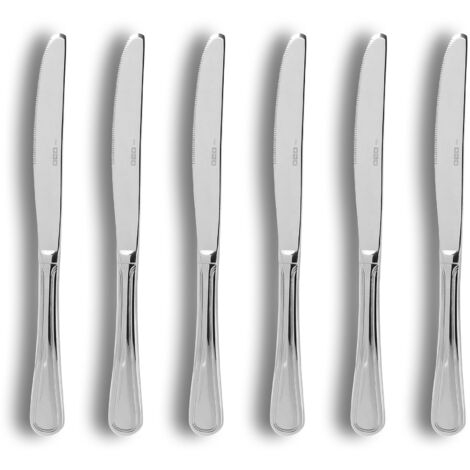 Lot de 6 couteaux de table en acier inoxydable, FILLA
