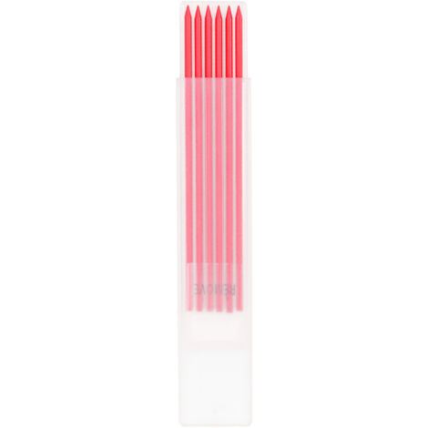 Lot de 6 crayons de menuisier rechargeables 2.8mm HB pour marquage sur bois avec cire rouge