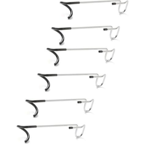 Lot de 6 crochets antidérapants pour étagères de garage, lanternes de camping, mangeoires à oiseaux et poteaux d'étagères,250mm