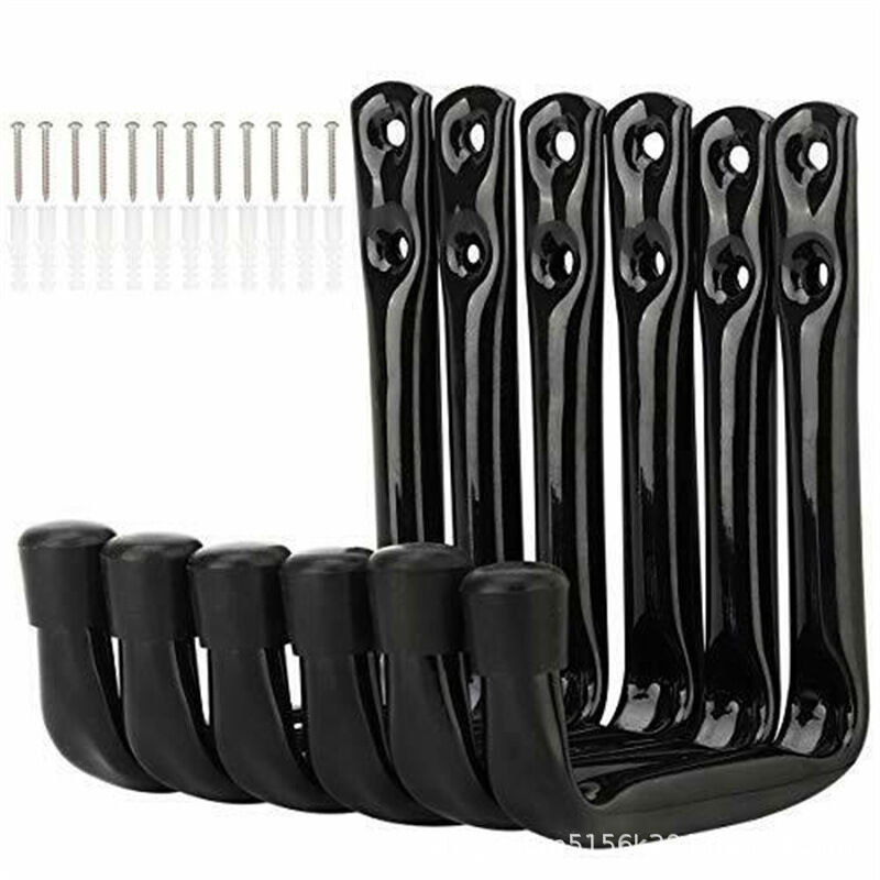 Lot de 6 crochets de rangement pour échelle de garage de 17 cm, support mural robuste pour chaises pliées, vélos, outils électriques, tuyaux