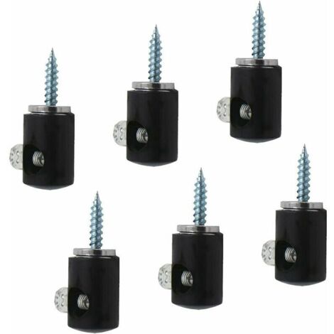 Lot de 6 crochets d'éclairage pour lustre, crochet pour lustre, plafonnier, câble (Noir),