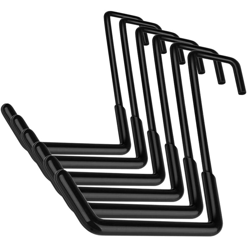 Csparkv - Lot de 6 crochets en s pour garage - Robuste - Double crochet mural - Outils électriques - Pour bricolage - Organisation de garage (noir)