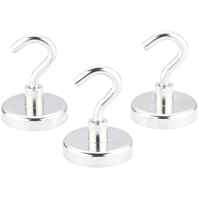 Crea - Lot de 6 crochets magnétiques en néodyme super puissants avec force de traction verticale maximale de 69 kg, crochets magnétiques sans