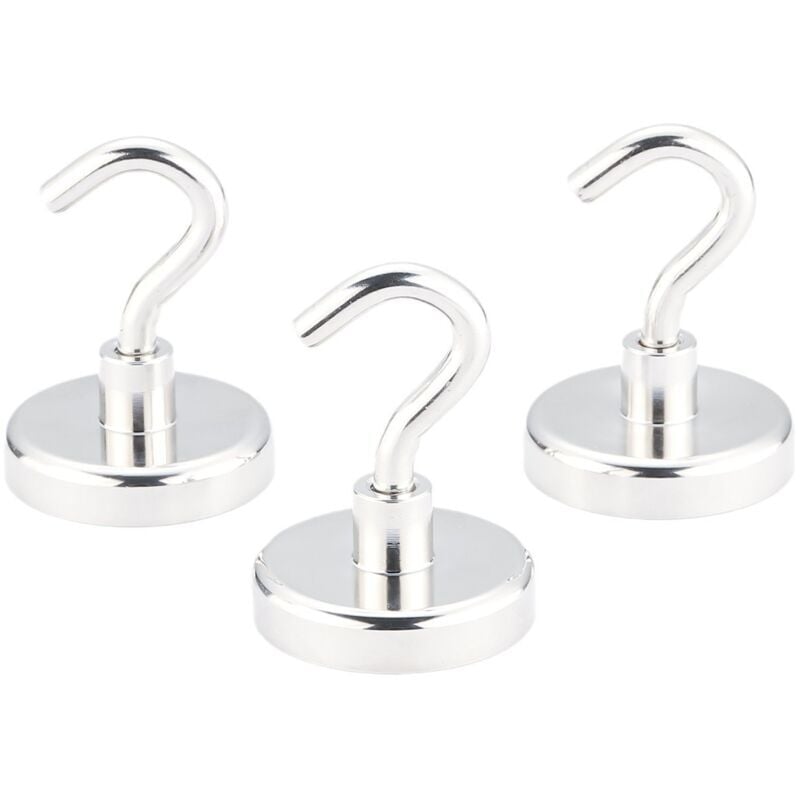 SNQ - Lot de 6 crochets magnétiques en néodyme super puissants avec force de traction verticale maximale de 69 kg, crochets magnétiques sans