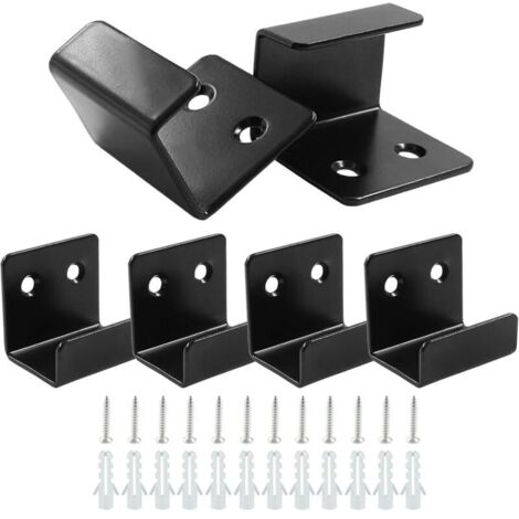 Lot de 6 crochets muraux en acier inoxydable, largeur intérieure de 20 mm, crochets robustes pour carrelage en céramique (noir)