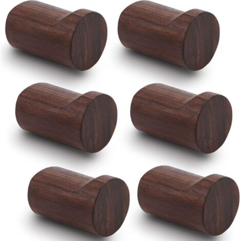 Lot de 6 crochets muraux en bois, crochets muraux en bois naturel, crochets décoratifs faits à la main, patères en bois, porte-chapeaux en bois, cintre mural d'entrée pour suspendre serviettes, vêteme