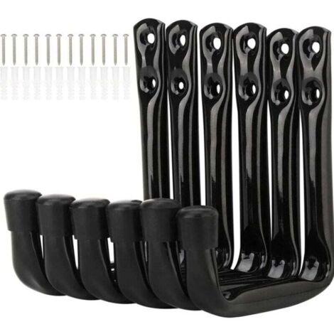 Lot de 6 Crochets Muraux pour Vélo Crochets de Rangement pour Garage Très Résistants avec Vis
