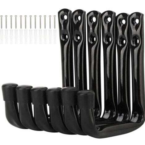 Lot de 6 Crochets Muraux pour Vélo Crochets de Rangement pour Garage Très Résistants avec Vis