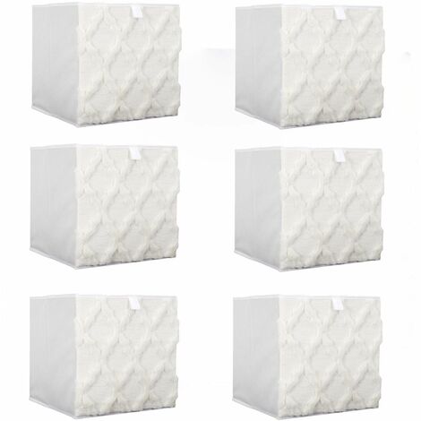 Lot de 6 cubes de rangement pliables avec tissu texturé