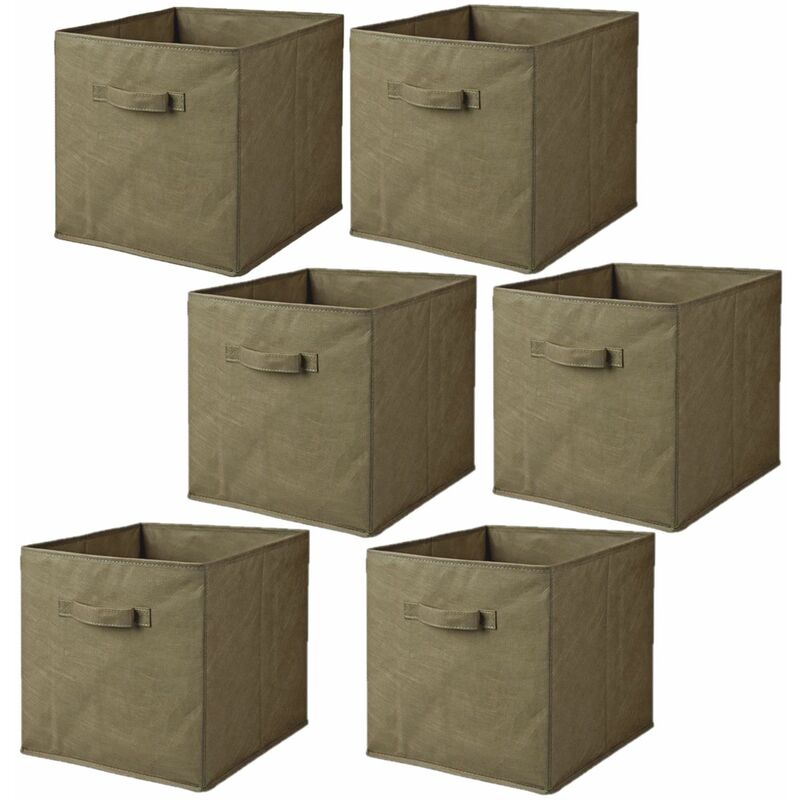 Lot de 6 cubes de rangement pliables en polypropylène avec poignée