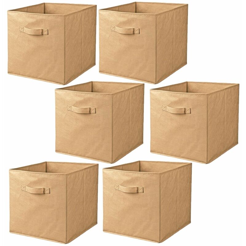Lot de 6 cubes de rangement pliables en tissus avec poignée