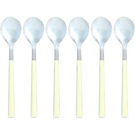 Lot de 6 cuillères à café en acier inoxydable, COLORAMA