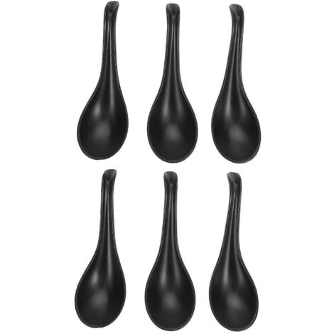 Lot de 6 cuillères à soupe en mélamine pour restaurant, cuillères à ramen