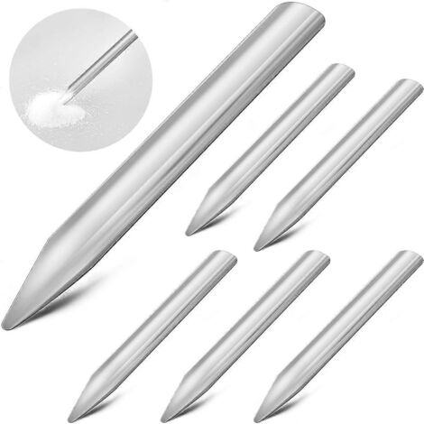 Lot de 6 cuillères métalliques pour perles de laboratoire, 15 cm, embouts ronds, outils pour la classe