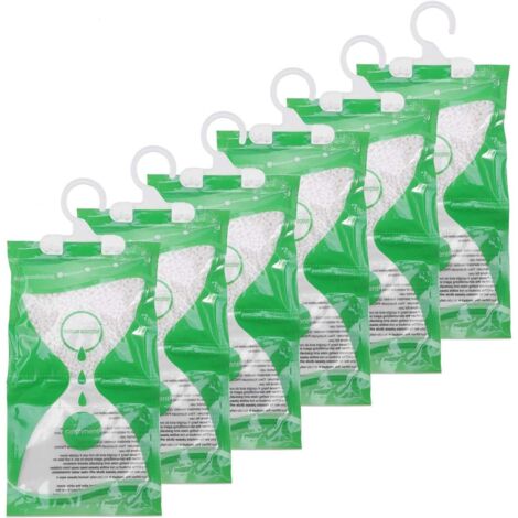 Lot de 6 Déshumidificateur, Crochet intégré, Sac absorbant, Pour armoire et cave