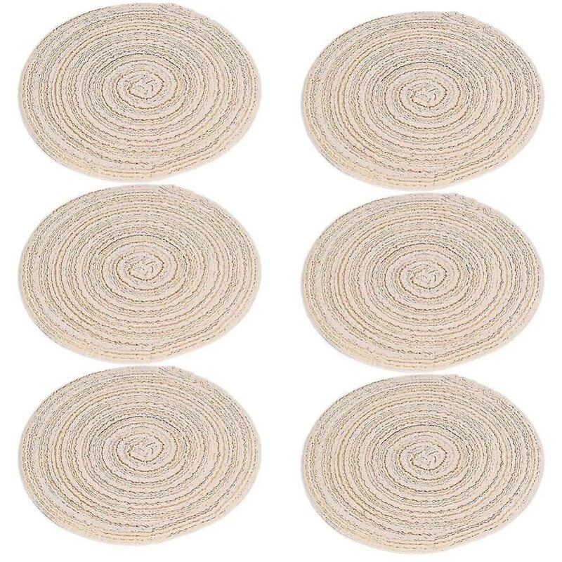Fei Yu - Lot de 6 dessous de plat tressés en fil de coton pour casseroles et plats chauds