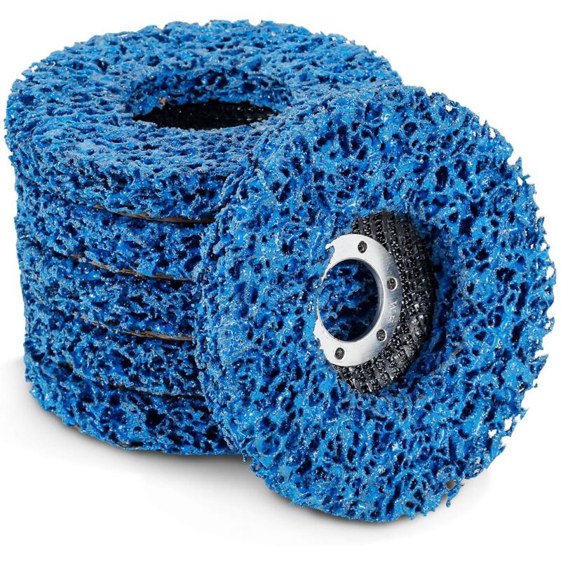 KZQ - Lot de 6 disques de décapage pour meuleuse d'angle, 115 mm, 4,5 pouces, pour enlever la peinture, la rouille, les soudures, l'oxydation (bleu)