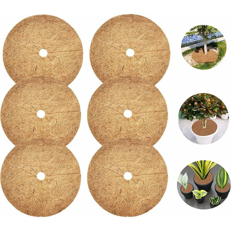 Lot de 6 Disques de Paillage Feutre de Jute Diamètre 30 cm 700 grs/m² HA-HARRY