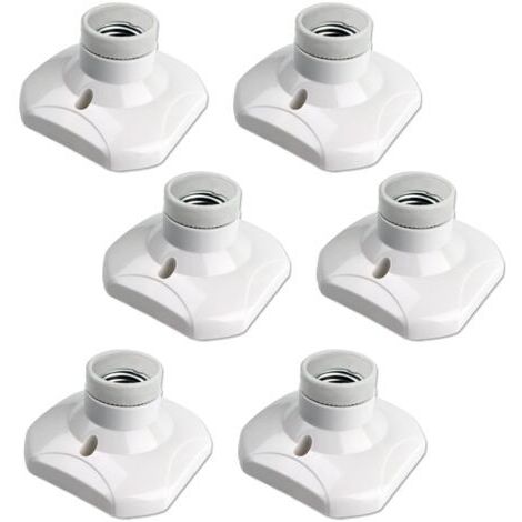 Lot de 6 Douille Plafond E27 à Visser AC 220-240V, Support Douille pour Ampoule LED ,Base Plafonnier Culot E27